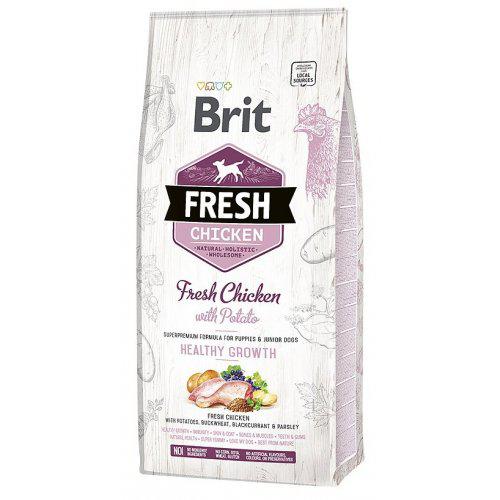 Brit Fresh Chicken & Potato Puppy Healthy Growth 12kg EXP.8/24